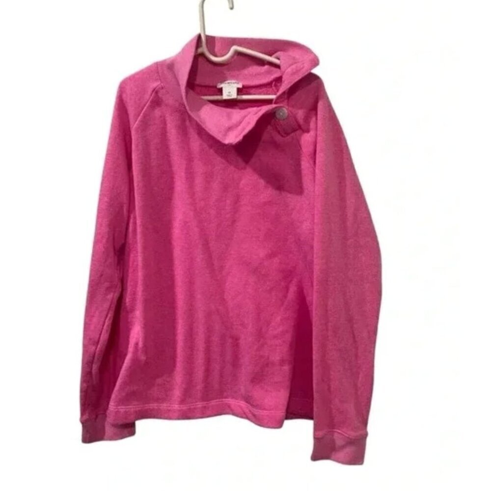 Crewcuts Pink Fleece Pullover Sweatshirt With Button Collar Size 12